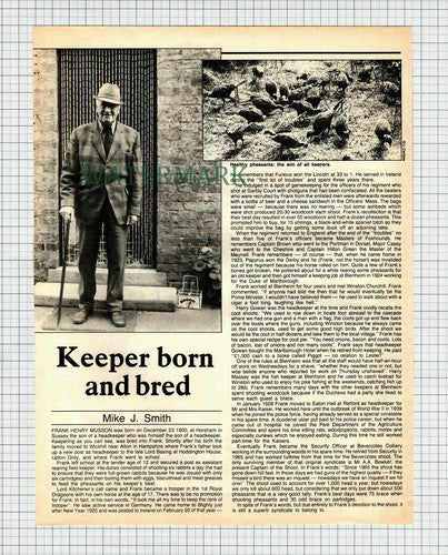 X1870) FRANK HENRY MUSSON Horsham Eaton Hall Retford Bevercoates - 1984 Article