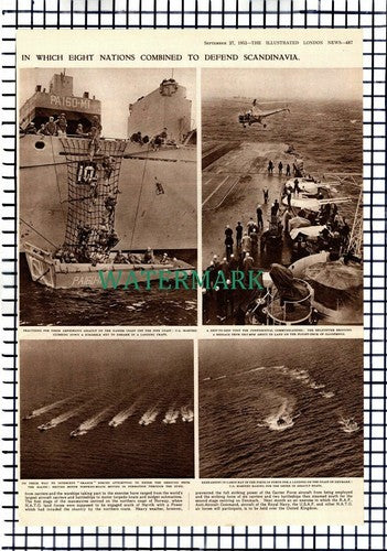 Exercise Mainbrace NATO Scandinavia HMS Illustrious Ship - 1952 Article