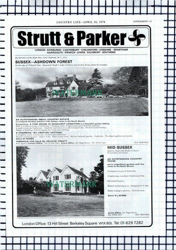 X1416) Ashdown Forest Lord Chelwood House Sale Advert - 1978 Cutting