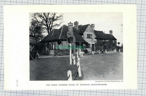 C7794) New Inn Gloucester / Three Hammers St Stephens -c.1950s Print /Cutting