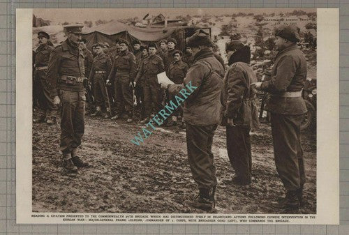 The Commonwealth 27th Brigade Korean War Frank Milburn Brig Coad - 1951 Cutting