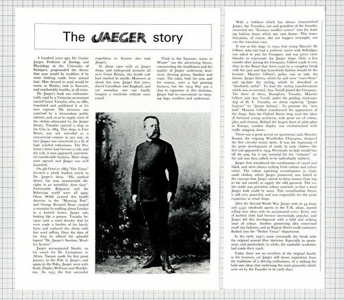 The Jaeger Story Dr Gustav Jaeger - 1973 Article / Print