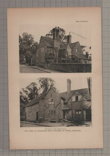 Stoke Guildford Surrey Old Farmhouse - c.1908 Print