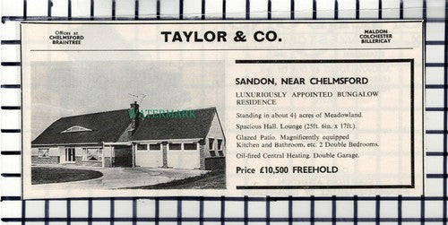 C6814) Sandon Chelmsford Essex House Sale Advert c.1965 Cutting