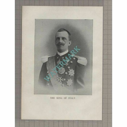 The King Of Italy WWI Great War - c.1918 Book Print