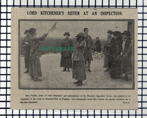 C7145) Mrs Parker Lord Kitchener Womens Signallers Corps Regents Park - 1916