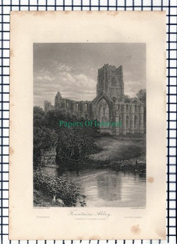 (6456) Fountains Abbey - 1895 Print