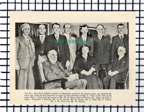 C7098) Horsforth Rev John Ford Baptist Minister Hazelip Gaunt - 1936 Cutting