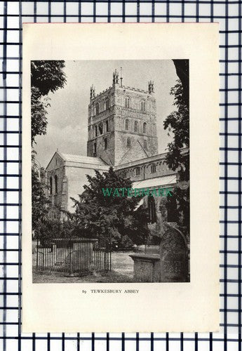 C6106) Tewkesbury Abbey - c.1949 Cutting