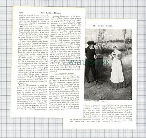 (6727) George Boughton Artist Painter Marion Hepworth Dixon - c .1900 Article