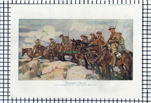 (X669) Australian Cavalry World War One Lt H S Power - c.1919 Print