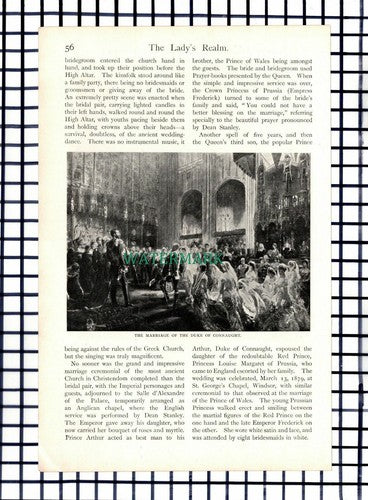Queen Victoria Children Weddings Sarah A Tooley - c.1900 Article / Print