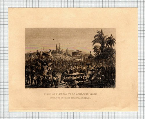 Ashantee Chief Funeral - 1881 Antique Print