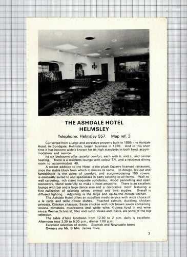 Black Bull Inn Pickering Peter Booth Ashdale Hotel Helmsley James Rivis Clipping