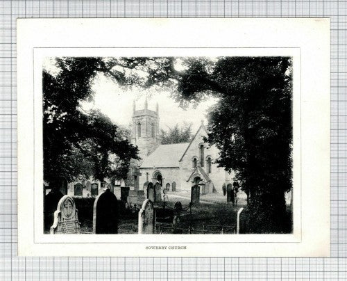 THIRSK - SOWERBY CHURCH / THIRSK HALL - Double Sided Book Print c.1914