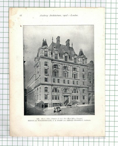 Messrs Elder Dempster & Co Offices Liverpool Briggs Wolstenholme -1902 Cutting