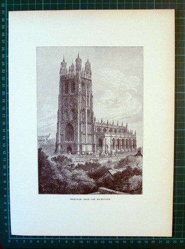 X1009) Wrexham Cathedral - c.1895 Cutting