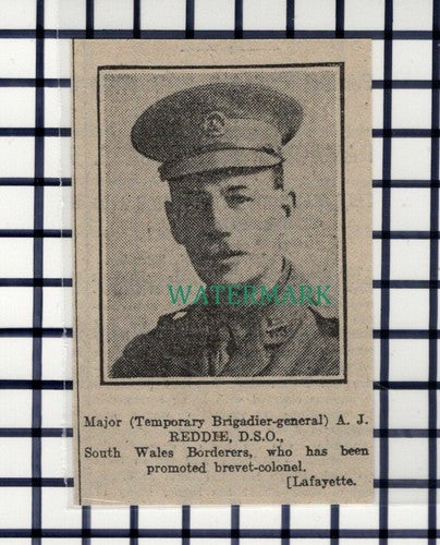 C7016) Major A J Reddie South Wales Borderers World War One - 1916