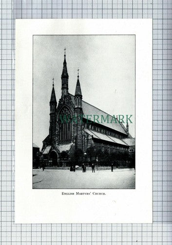 C7196) PRESTON English Martyrs Church - 1902 Book Print