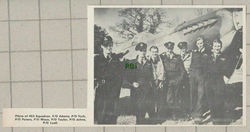 453 Squadron Pilots Adams York Peters Mace Lyall Johns Taylor - 1975 Clipping