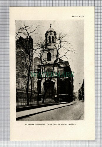C7468) All Hallows Church London Wall George Dance Architect - 1948