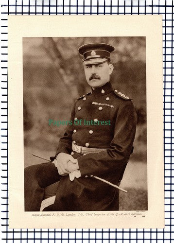 X1211) Major General F W B Landon QMG Services - c.1916 Print/Cutting