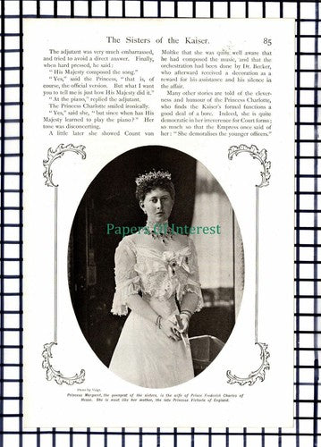 (6021) Sisters Of The German Kaiser - c.1909 Article