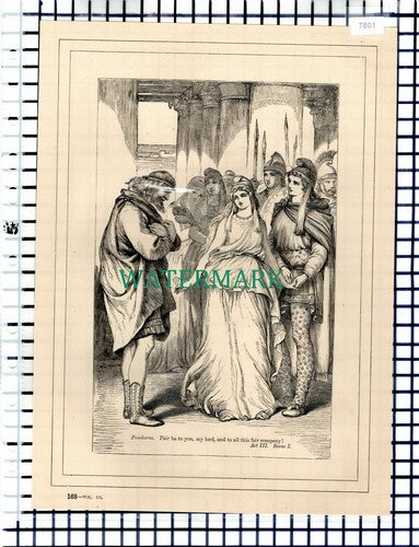 (7801) Troilus And Cressida Pandarus Act III - c.1880 Shakespeare Book Print