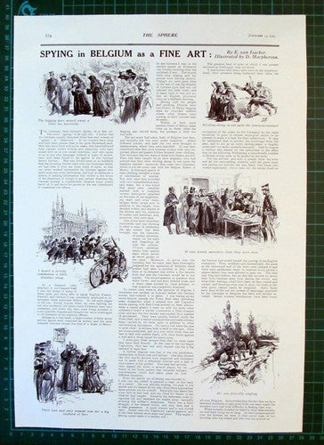 German Spying In Belgium Great War E van Isacker - 1915 Article
