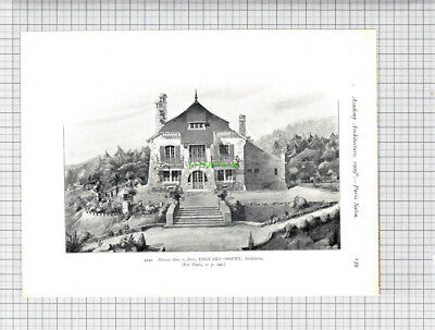 8791) Le Jura France Edouard Ossent Architect - 1909 Dble-Sided Book Print
