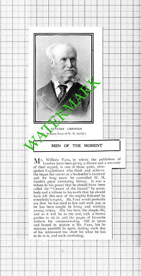 Mr William Faux WH Smith Librarian Surrey - 1903 Cutting