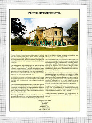 (8712) Prestbury House Hotel Cheltenham George Joan Gorrie - c.1990s Cutting