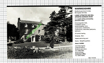 Stratford Upon Avon Warwickshire House Sale Advert - 1980 Cutting
