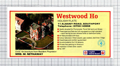 C7654) Clifton Villa Southport Jim Campbell / Westward Ho Nethaway - 1986 Advert
