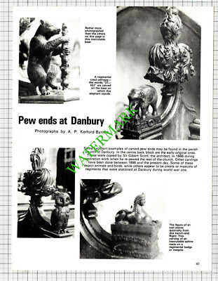 Danbury Church Essex Pew Ends - 1973 Cutting