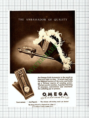 Omega Gold Automatic ADVERT - 1950 Cutting