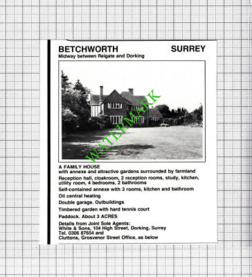 Betchworth Surrey Sale Advert - 1980 Cutting
