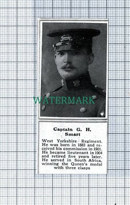 C4838) Captain G H Smart West Yorkshire Regiment World War One - 1915 SMALL Clip
