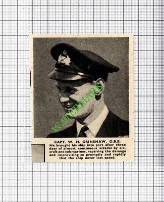Capt W H Grinshaw WW2 - 1943 Small Cutting