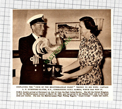C3227) Captain LF Durnford-Slater HMS Gambia - 1952 Cutting