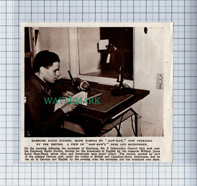 C4931) Hamburg Radio Station Lord Haw Haw - 1945 Clip