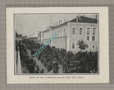 C3701) Entry Of Victorius Servian Army Into Uskub WW1 c.1920s Book Print