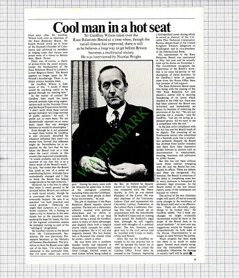Sir Geoffrey Wilson Race Relations Board - 1972 Article
