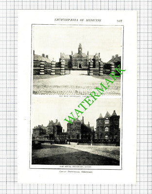 The Royal Infirmary Leeds New Infirmary Southport - c.1914 Book Print