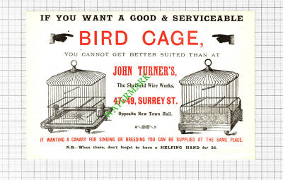 John Turner Sheffield Wire Works Small Advert - 1897 Cutting