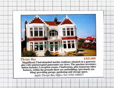 C5945) Thorpe Bay Essex House Sale Advert - 1994 Small Cutting