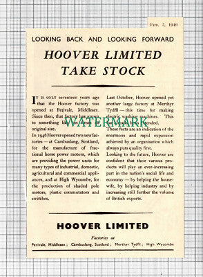 C2562) Hoover Ltd Expansion Advert - 1949 Clip