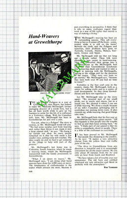 Mr Malcolm McDougall Grewelthorpe Hand Weavers - 1972 Cutting