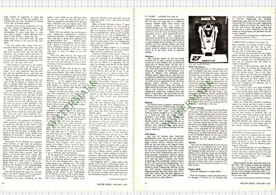 9058) Gerard Larrousse Motor Racing - 1978 Article