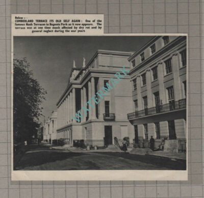 C3442) Cumberland Terrace London Nash Terrace Regents Park Repaired - 1950 Clip